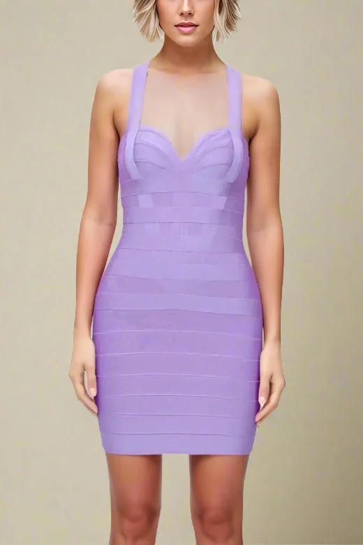 Metallic mini dresses for a glamorous eventMara Bandage Mini Dress - Violet Purple