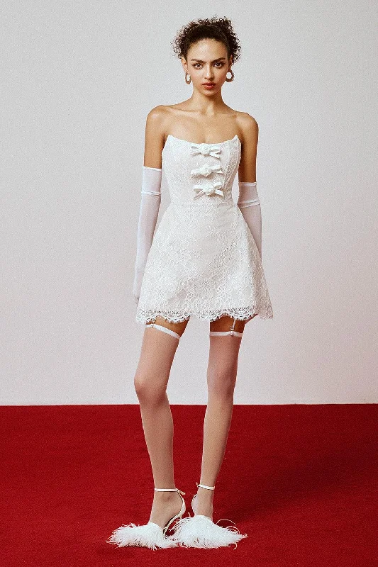 Sheer mini dresses with lace insertsPenguin A-line Scoop Neck Lace Mini Dress