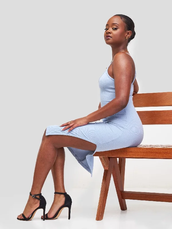 Mini dresses with gathered skirts for a voluminous effectSquare-Back V-Neck Dress - Zen Blue Mini dresses with gathered skirts for a voluminous effectSquare-Back V-Neck Dress - Zen Blue