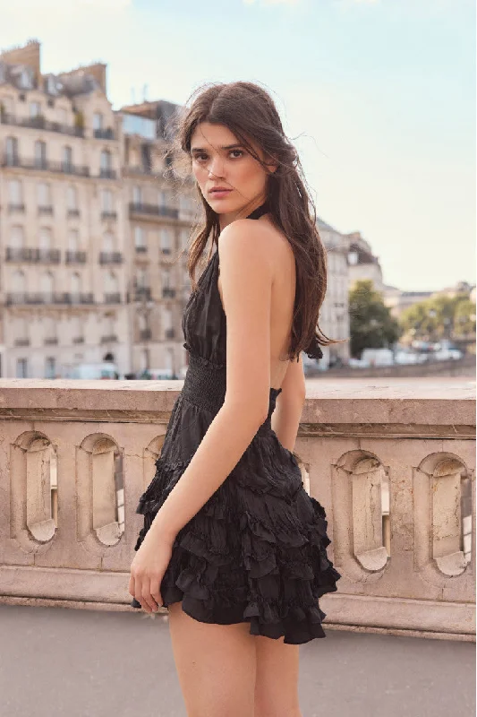 Mini dresses with beaded embellishments for a fancy eventQuintelle Ruffle Halter Mini Dress Mini dresses with beaded embellishments for a fancy eventQuintelle Ruffle Halter Mini Dress