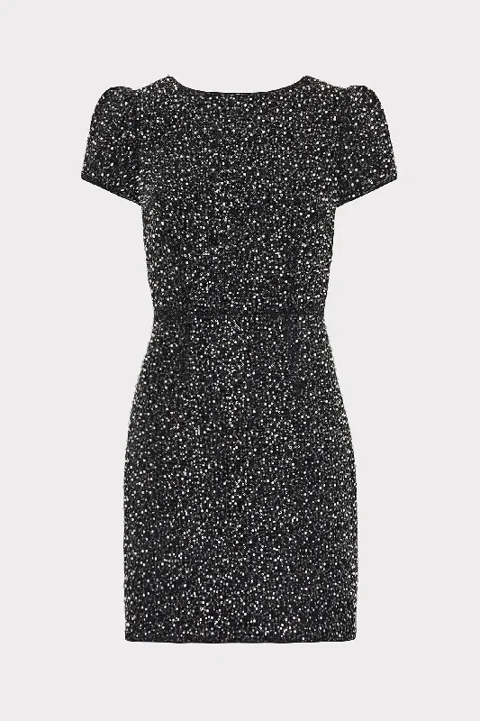 Printed mini dresses for a casual day outRowen Beaded Tweed Dress
