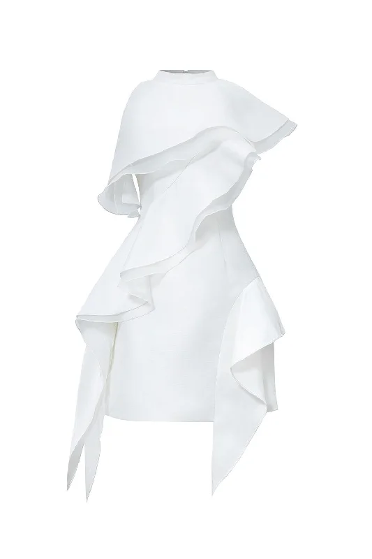 Mini dresses with off - the - shoulder stylesSeraph Pencil Ruffle Layer Taffeta Mini Dress Mini dresses with off - the - shoulder stylesSeraph Pencil Ruffle Layer Taffeta Mini Dress