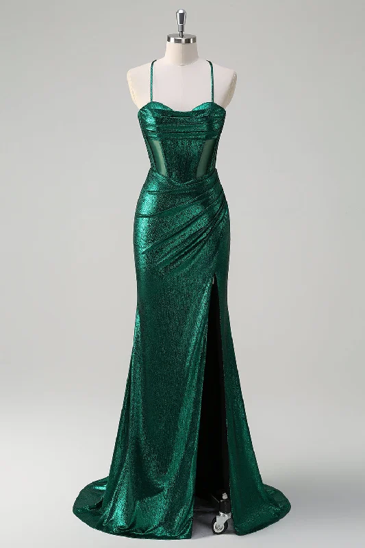 Little black cocktail dresses with lace detailingGlitter Dark Green Mermaid Corset Ruched Metallic Prom Dress with Slit Little black cocktail dresses with lace detailingGlitter Dark Green Mermaid Corset Ruched Metallic Prom Dress with Slit