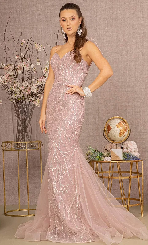 Halter - neck wedding guest dresses with beaded strapsGLS by Gloria GL3121 - Godets Tulle Prom Gown Halter - neck wedding guest dresses with beaded strapsGLS by Gloria GL3121 - Godets Tulle Prom Gown