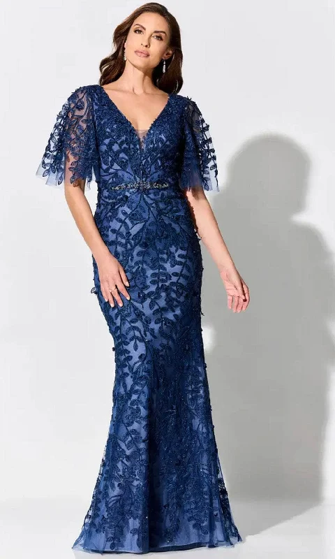 Metallic wedding guest dresses for a glamorous weddingIvonne D ID905FLT - Flutter Sleeve Lace Evening Dress Metallic wedding guest dresses for a glamorous weddingIvonne D ID905FLT - Flutter Sleeve Lace Evening Dress
