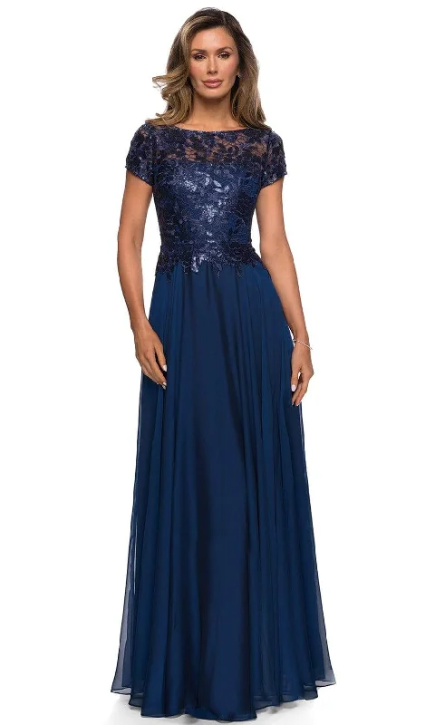 Wedding guest dresses with mesh panels and empire waistsLa Femme - 27924 Sequined Lace A-Line Mother of the Bride Dress Wedding guest dresses with mesh panels and empire waistsLa Femme - 27924 Sequined Lace A-Line Mother of the Bride Dress