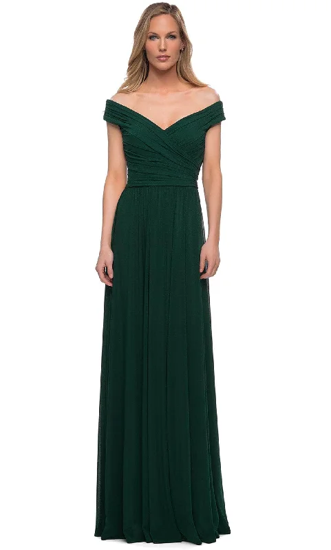 A - line cocktail wedding guest dresses in pastel colorsLa Femme - 29168 Off Shoulder Ruched Mother of the Bride Dress A - line cocktail wedding guest dresses in pastel colorsLa Femme - 29168 Off Shoulder Ruched Mother of the Bride Dress