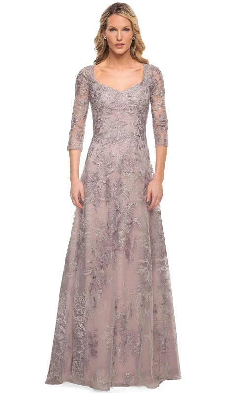Lace - and - tulle wedding guest dresses with sweetheart necklinesLa Femme 30078 - Embroidered Sheer Mother of the Groom Sheath Dress Lace - and - tulle wedding guest dresses with sweetheart necklinesLa Femme 30078 - Embroidered Sheer Mother of the Groom Sheath Dress