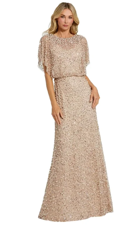 Polka - dot - printed wedding guest dresses with short sleevesMac Duggal 14523 - Beaded Mesh Evening Dress Polka - dot - printed wedding guest dresses with short sleevesMac Duggal 14523 - Beaded Mesh Evening Dress