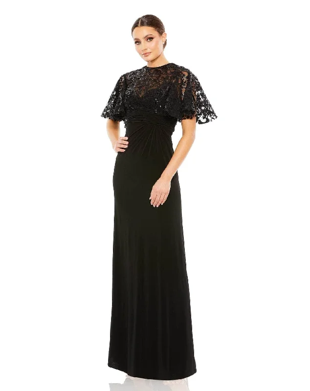 Lace - trimmed wedding guest dresses in blush pinkMac Duggal 68002 - Embroidered Lace Neckline Formal Dress Lace - trimmed wedding guest dresses in blush pinkMac Duggal 68002 - Embroidered Lace Neckline Formal Dress
