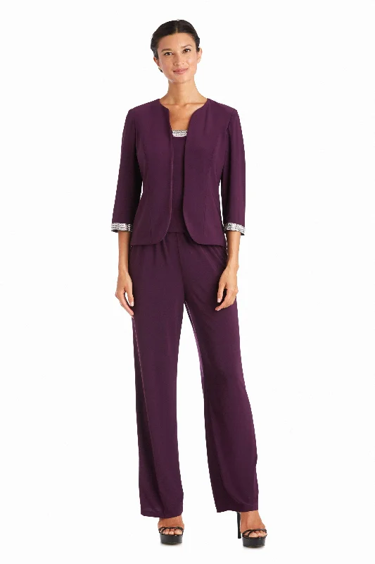 Wedding guest dresses with puff sleeves and knee - length hemsR&M Richards 7449P Formal Petite Pant Suit Wedding guest dresses with puff sleeves and knee - length hemsR&M Richards 7449P Formal Petite Pant Suit