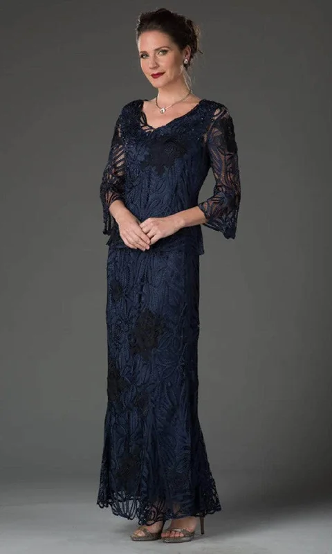 Maxi wedding guest dresses with floral prints for summer weddingsSoulmates D1108 - Rose 3/4 Sleeve Top Skirt Mother of the Bride Dress Maxi wedding guest dresses with floral prints for summer weddingsSoulmates D1108 - Rose 3/4 Sleeve Top Skirt Mother of the Bride Dress