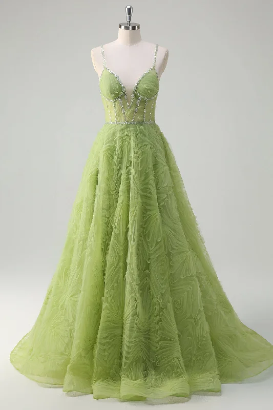 Geometric - printed cocktail dresses with a long - sleeve optionSparkly Sequins Green Princess Spaghetti Straps Ruched Long Prom Dress Geometric - printed cocktail dresses with a long - sleeve optionSparkly Sequins Green Princess Spaghetti Straps Ruched Long Prom Dress