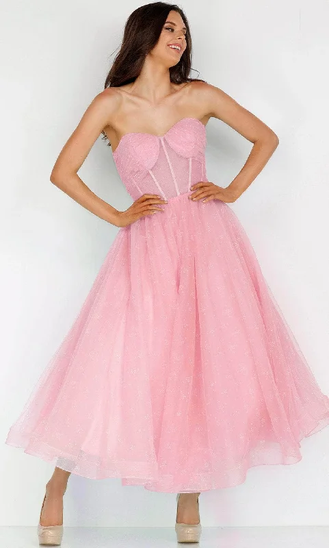 Cocktail dresses with a tassel - adorned belt and a sheath styleTerani Couture 231P0534 - Illusion Corset Prom Dress