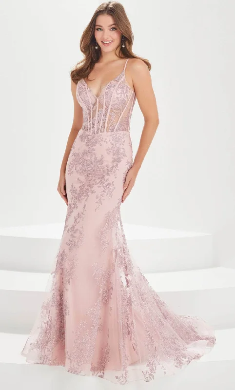 Mini wedding guest dresses with glittery accents for a trendy lookTiffany Designs by Christina Wu 16005 - V-Neck Corset Bodice Prom Gown