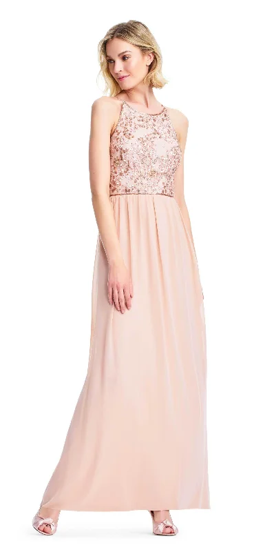 Mermaid - cut formal dresses in satin for a glamorous prom nightAdrianna Papell - AP1E203111 Bedazzled Halter Chiffon A-line Dress Mermaid - cut formal dresses in satin for a glamorous prom nightAdrianna Papell - AP1E203111 Bedazzled Halter Chiffon A-line Dress
