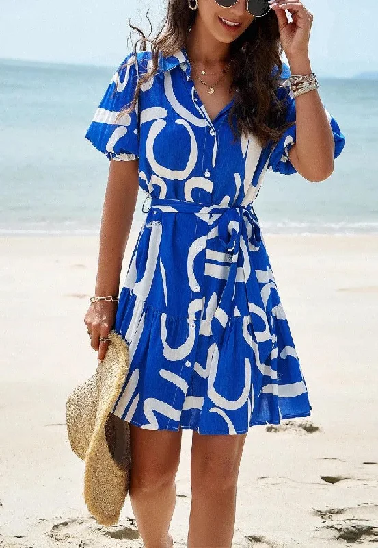 A - line party dresses with a floral print for spring eventsBitsy Breezy Summer Dress in Blue A - line party dresses with a floral print for spring eventsBitsy Breezy Summer Dress in Blue
