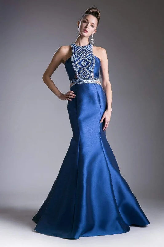 Prom dresses with tiered ruffled sleeves and satin skirts for a feminine and voluminous lookCinderella Divine - 83789 Beaded Halter Mermaid Dress Prom dresses with tiered ruffled sleeves and satin skirts for a feminine and voluminous lookCinderella Divine - 83789 Beaded Halter Mermaid Dress