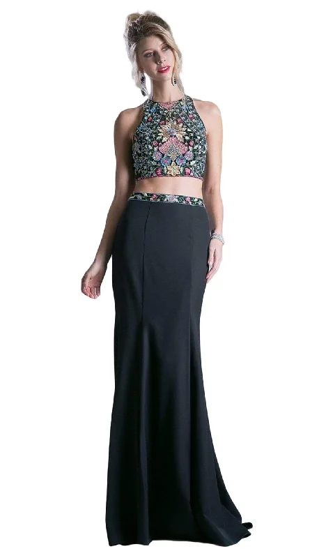 Formal dresses with embroidered panels and tulle overlays for a fairytale promCinderella Divine - C80312 Two Piece Embroidered Dress Formal dresses with embroidered panels and tulle overlays for a fairytale promCinderella Divine - C80312 Two Piece Embroidered Dress