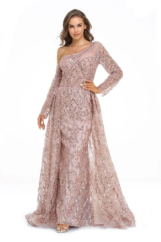 Bodycon dress with a peplum hem​High Couture NR2244 Long Prom Dress Evening Gown