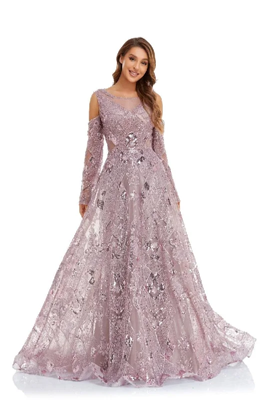 Bodycon dress with a high - low hem for a trendy lookHigh Couture NR2255 Prom Long Off Shoulder Ball Gown Bodycon dress with a high - low hem for a trendy lookHigh Couture NR2255 Prom Long Off Shoulder Ball Gown