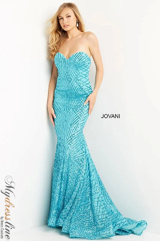 Prom dresses with tiered ruffled sleeves and satin skirts for a feminine and voluminous lookJovani 06516 Prom dresses with tiered ruffled sleeves and satin skirts for a feminine and voluminous lookJovani 06516