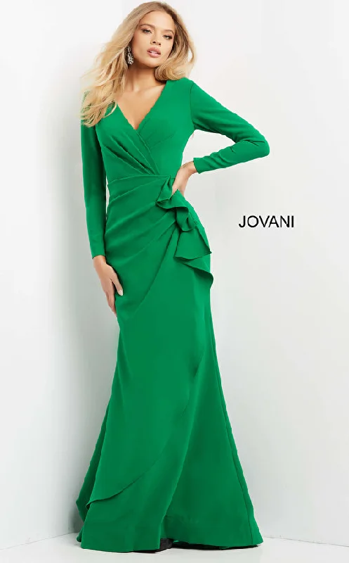 Party dresses with a ruched fabric for a textured and flattering effectJovani 06995 Mother of the Bride Long Sleeve Wrap Skirt Dress Party dresses with a ruched fabric for a textured and flattering effectJovani 06995 Mother of the Bride Long Sleeve Wrap Skirt Dress
