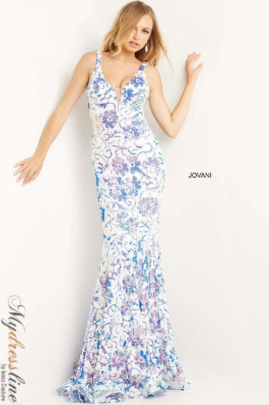 Prom dresses with ruched bodices and organza sleeves for a romantic lookJovani 08257 Prom dresses with ruched bodices and organza sleeves for a romantic lookJovani 08257