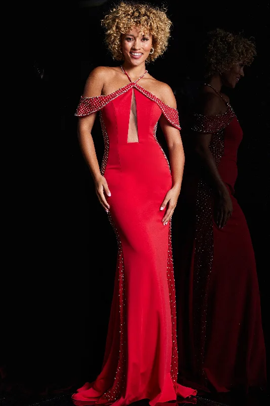 Party dresses with a handkerchief hem for a unique and flowing styleJovani 24611 Off Shoulder Beaded Prom Dress Party dresses with a handkerchief hem for a unique and flowing styleJovani 24611 Off Shoulder Beaded Prom Dress