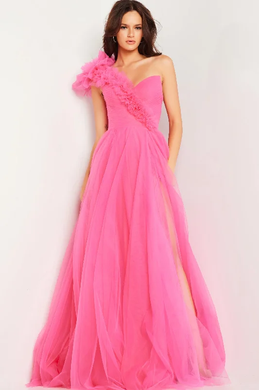 Party dresses with a unique neckline, like a sweetheart or square neckJovani 25919 Ruffle One Shoulder Pleated Bodice Prom Dress Party dresses with a unique neckline, like a sweetheart or square neckJovani 25919 Ruffle One Shoulder Pleated Bodice Prom Dress