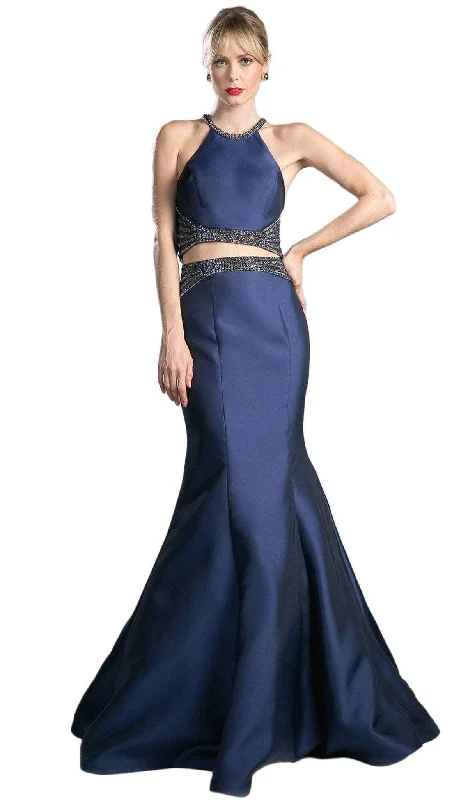 Strapless formal dresses with tulle skirts for a classic prom lookLadivine CB0023 - Halter Neck Beaded Two-Piece Mermaid Gown Strapless formal dresses with tulle skirts for a classic prom lookLadivine CB0023 - Halter Neck Beaded Two-Piece Mermaid Gown