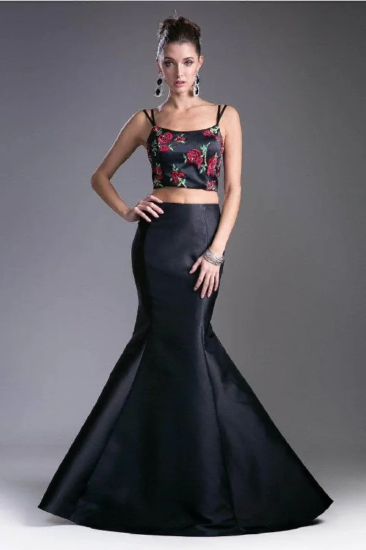 Formal dresses with geometric patterns and metallic accents for a modern formal affairLadivine KC1737 - Floral Two Piece Mermaid Gown Formal dresses with geometric patterns and metallic accents for a modern formal affairLadivine KC1737 - Floral Two Piece Mermaid Gown