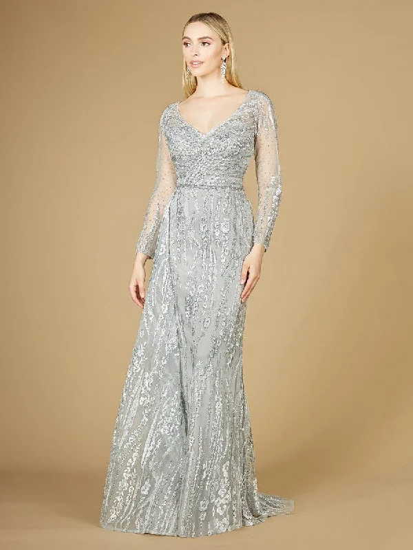 Bodycon dress with a transparent panel​Lara Dresses 29230 Long Overlay Formal Dress