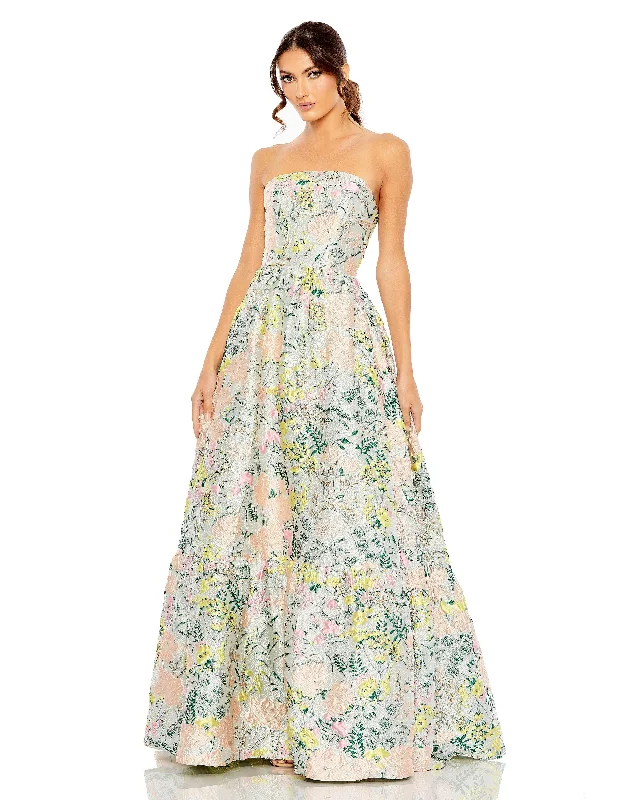 Bodycon dress with a cut - out detail for a sexy appealMac Duggal 11604 Long Strapless Formal Floral Dress Bodycon dress with a cut - out detail for a sexy appealMac Duggal 11604 Long Strapless Formal Floral Dress