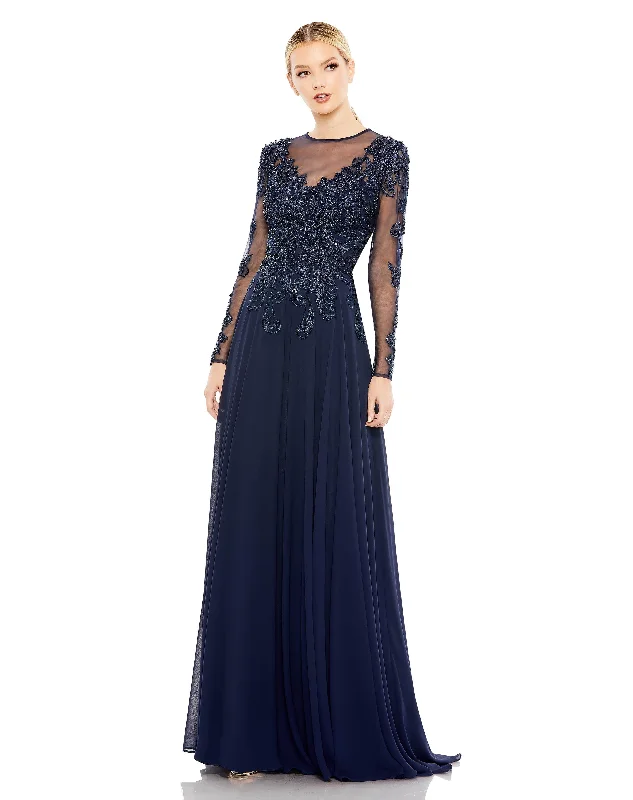 Bodycon dress with a transparent panelMac Duggal 20385 Long Sleeve Formal Chiffon Dress Bodycon dress with a transparent panelMac Duggal 20385 Long Sleeve Formal Chiffon Dress