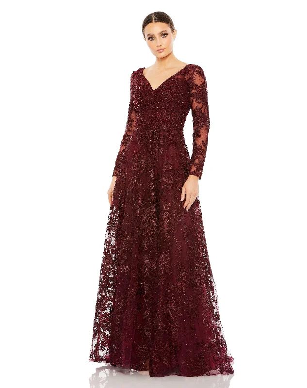 Long - sleeved bodycon dress for a formal winter eventMac Duggal 20409 Long Sleeve Formal Lace Dress Long - sleeved bodycon dress for a formal winter eventMac Duggal 20409 Long Sleeve Formal Lace Dress
