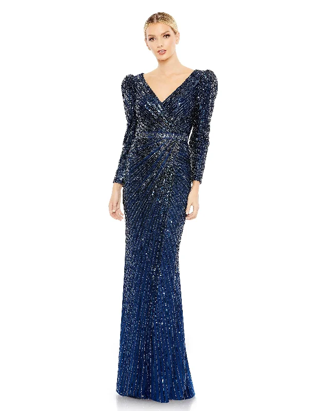 Maxi bodycon dress for a beach wedding​Mac Duggal 41024 Long Sleeve Formal Dress