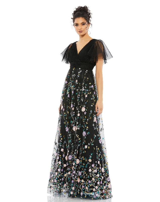 Bodycon dress with a high - low hem for a trendy lookMac Duggal 67889 Long Formal Floral Dress Bodycon dress with a high - low hem for a trendy lookMac Duggal 67889 Long Formal Floral Dress