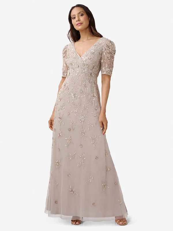 Tulle party dresses with a fairy - tale charm for formal occasionsAdrianna Papell AP1E210253 Marble 14 Sale Tulle party dresses with a fairy - tale charm for formal occasionsAdrianna Papell AP1E210253 Marble 14 Sale