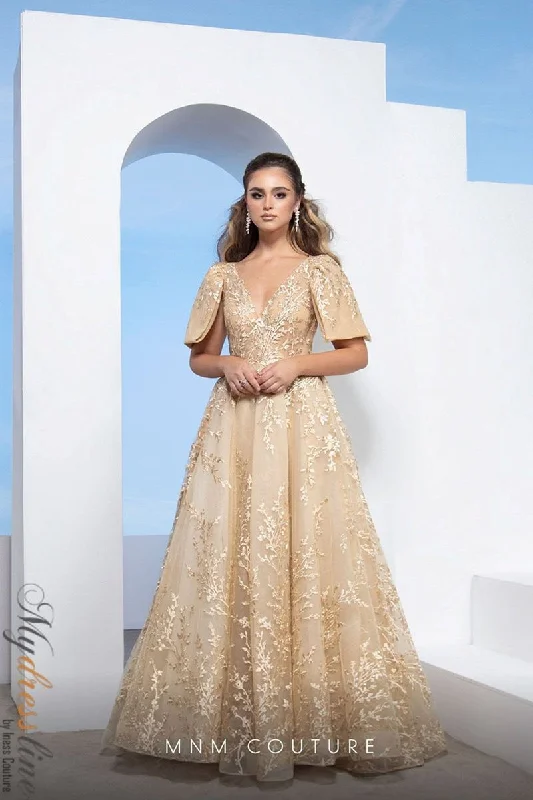 Ball - gown style formal dresses with sequined bodices for promMNM Couture M0098