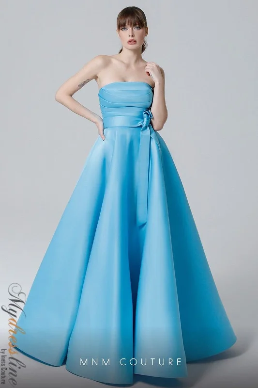 Formal dresses with one - shoulder ruffled straps and sequined bodices for a trendy and eye - catching lookMNM Couture N0452 Formal dresses with one - shoulder ruffled straps and sequined bodices for a trendy and eye - catching lookMNM Couture N0452