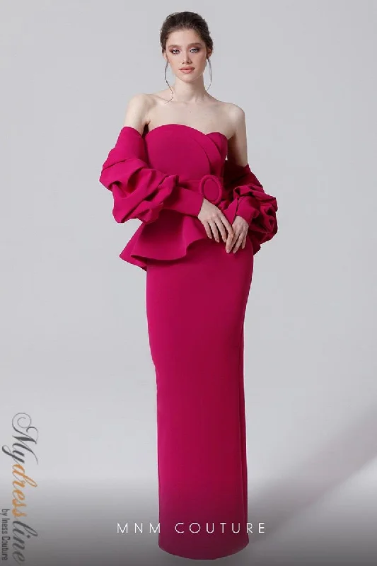 Prom dresses with cold - shoulder cutouts and satin bows for a trendy lookMNM Couture N0467