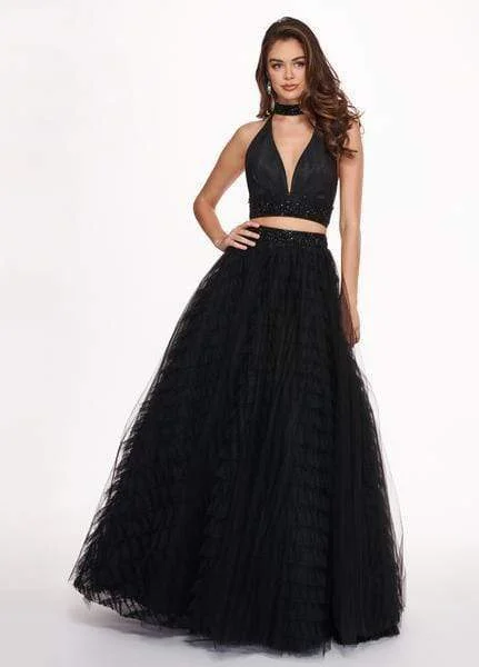 Ball - gown style formal dresses with sequined bodices for promRachel Allan - 6524 Two Piece Halter Ballgown Ruffles Dress with Choker Ball - gown style formal dresses with sequined bodices for promRachel Allan - 6524 Two Piece Halter Ballgown Ruffles Dress with Choker