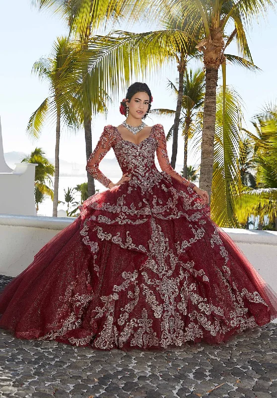 Party dresses with a jacquard pattern for a rich and detailed lookVizcaya by Morilee Tulle Quince Dress 89352 Party dresses with a jacquard pattern for a rich and detailed lookVizcaya by Morilee Tulle Quince Dress 89352
