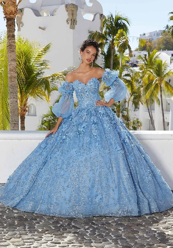 Party dresses with a unique neckline, like a sweetheart or square neckVizcaya by Morilee 3D Glitter Tulle Quince Dress 89353 Party dresses with a unique neckline, like a sweetheart or square neckVizcaya by Morilee 3D Glitter Tulle Quince Dress 89353