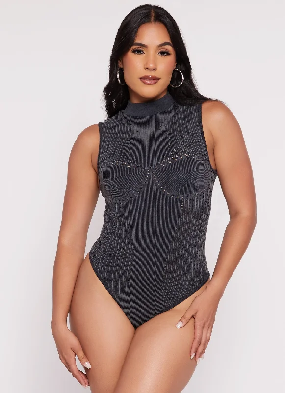High - Neck Bodysuits for a Modest and Sophisticated LookSeamless Ribbed Laser Cut Mock Neck Bodysuit High - Neck Bodysuits for a Modest and Sophisticated LookSeamless Ribbed Laser Cut Mock Neck Bodysuit