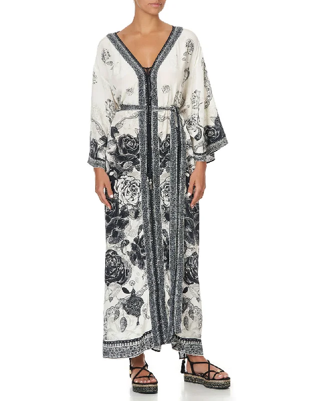 Tunic - style cover ups for a loose and comfortable beach outfitMidnight Pearl Drop Shoulder Kaftan Tunic - style cover ups for a loose and comfortable beach outfitMidnight Pearl Drop Shoulder Kaftan