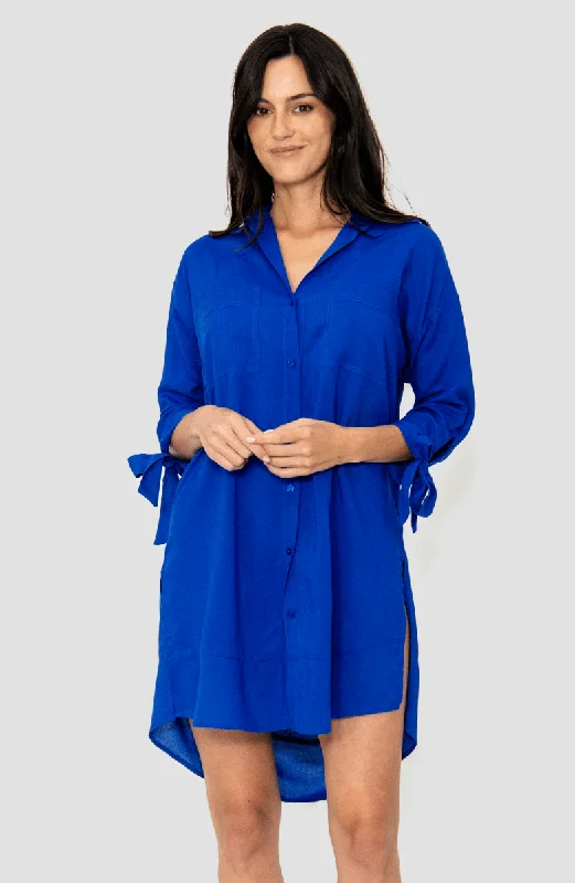 Quick - dry polyester cover ups for water sports enthusiastsCamisa Azul Alma Viajera Quick - dry polyester cover ups for water sports enthusiastsCamisa Azul Alma Viajera