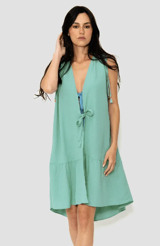 Round - neck cover ups for a classic and simple lookCover Up / Pareo Verde Alma Viajera Round - neck cover ups for a classic and simple lookCover Up / Pareo Verde Alma Viajera