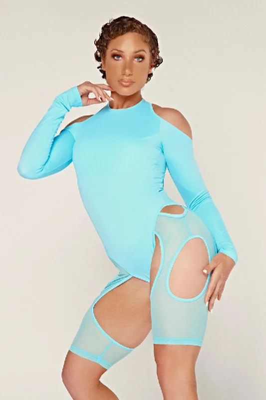 Convertible Straps Bodysuits for Multiple Styling OptionsCXIX Dollhaus Mesh Bodysuit - Blue Convertible Straps Bodysuits for Multiple Styling OptionsCXIX Dollhaus Mesh Bodysuit - Blue